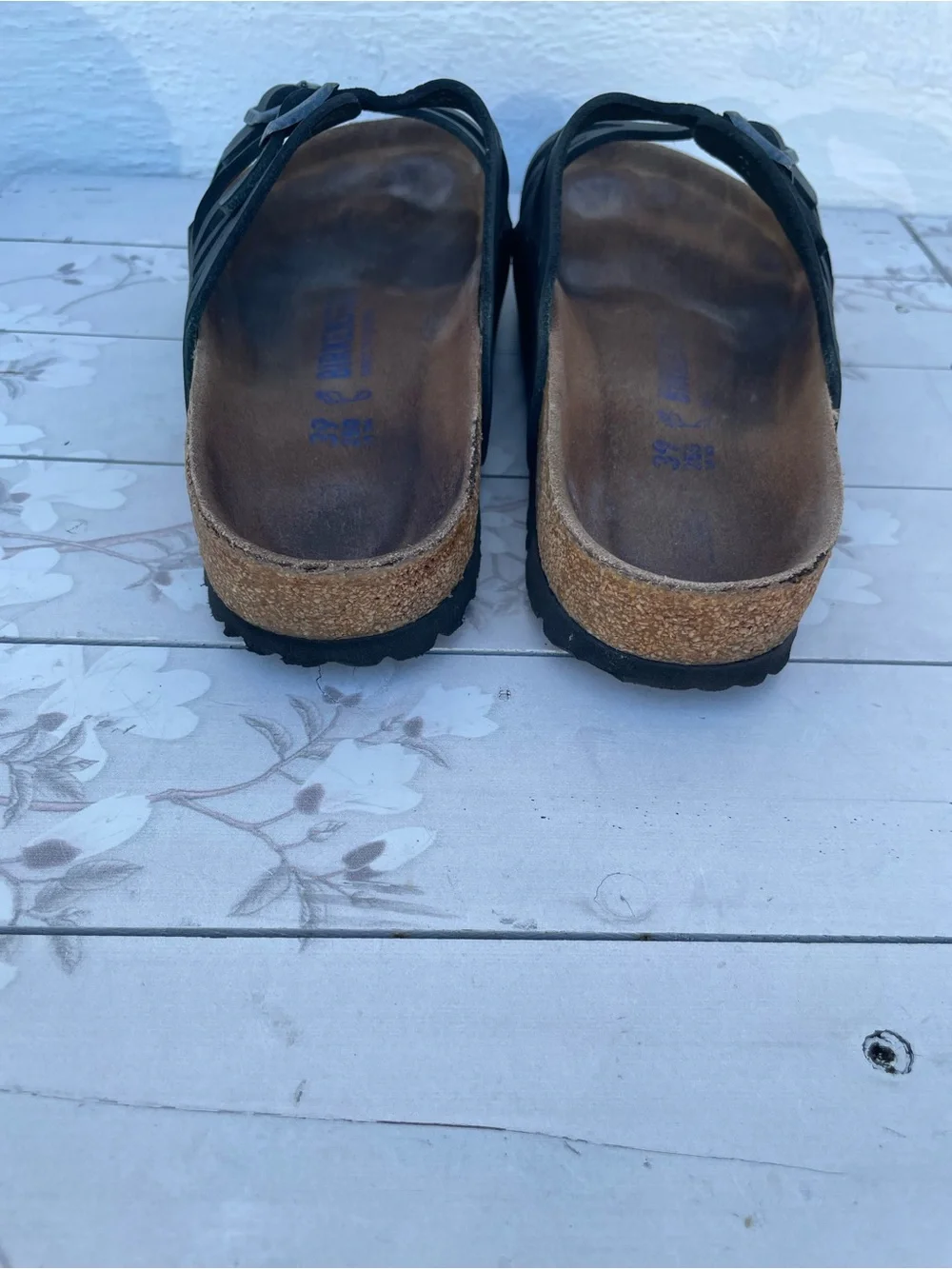 Birkenstock Men's Black Double Strap Cork Footbed Sandals